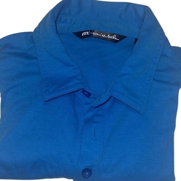 Travis Mathew Blue Short Sleeve Polo Shirt Men's Size Medium - Picture 4 of 9